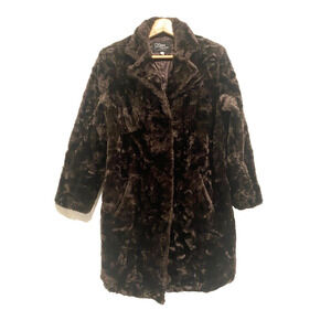 Nana Creation - Vintage Brown Faux Fur Winter coat Made in USA women size Medium